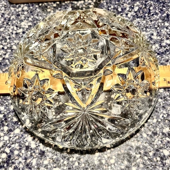 Anchor Hocking Star of David Prescut Glass VTG MCM Candy Dish w Lid Elegant Gift - Picture 5 of 15